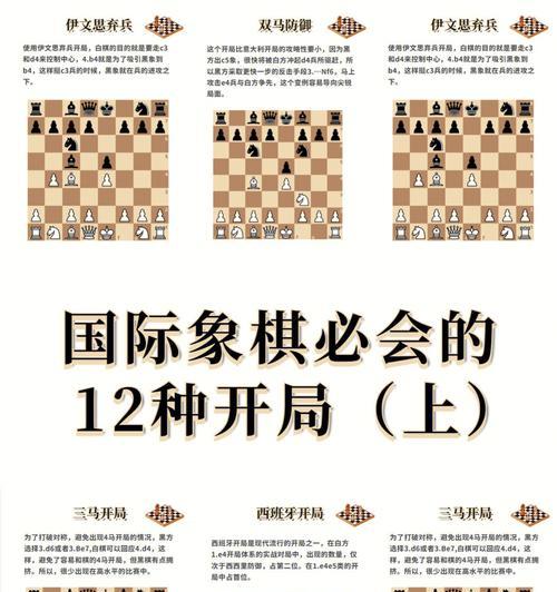 国际象棋开局技巧大全（如何快速提升开局水平）